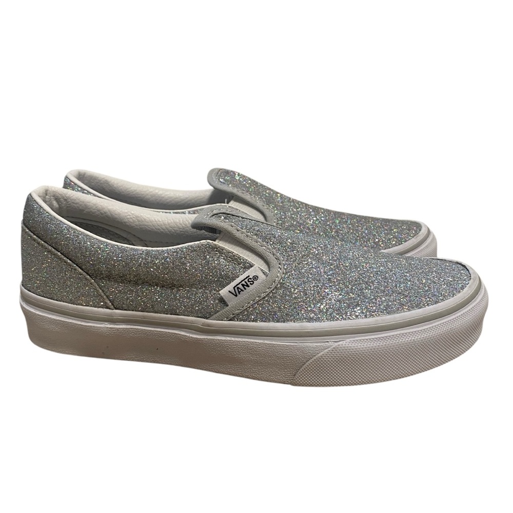 Vans slip on shoes silver glitter size 3 kids